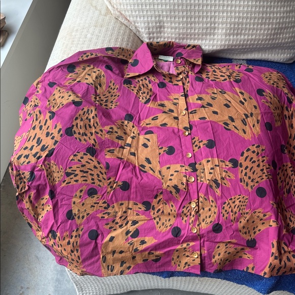 FARM Rio Pink Banana Print Oversized Shirt - Picture 3 of 4